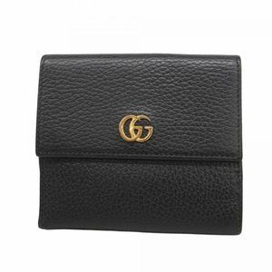 Gucci GG Marmont Wallet 456122 Leather Black Women's